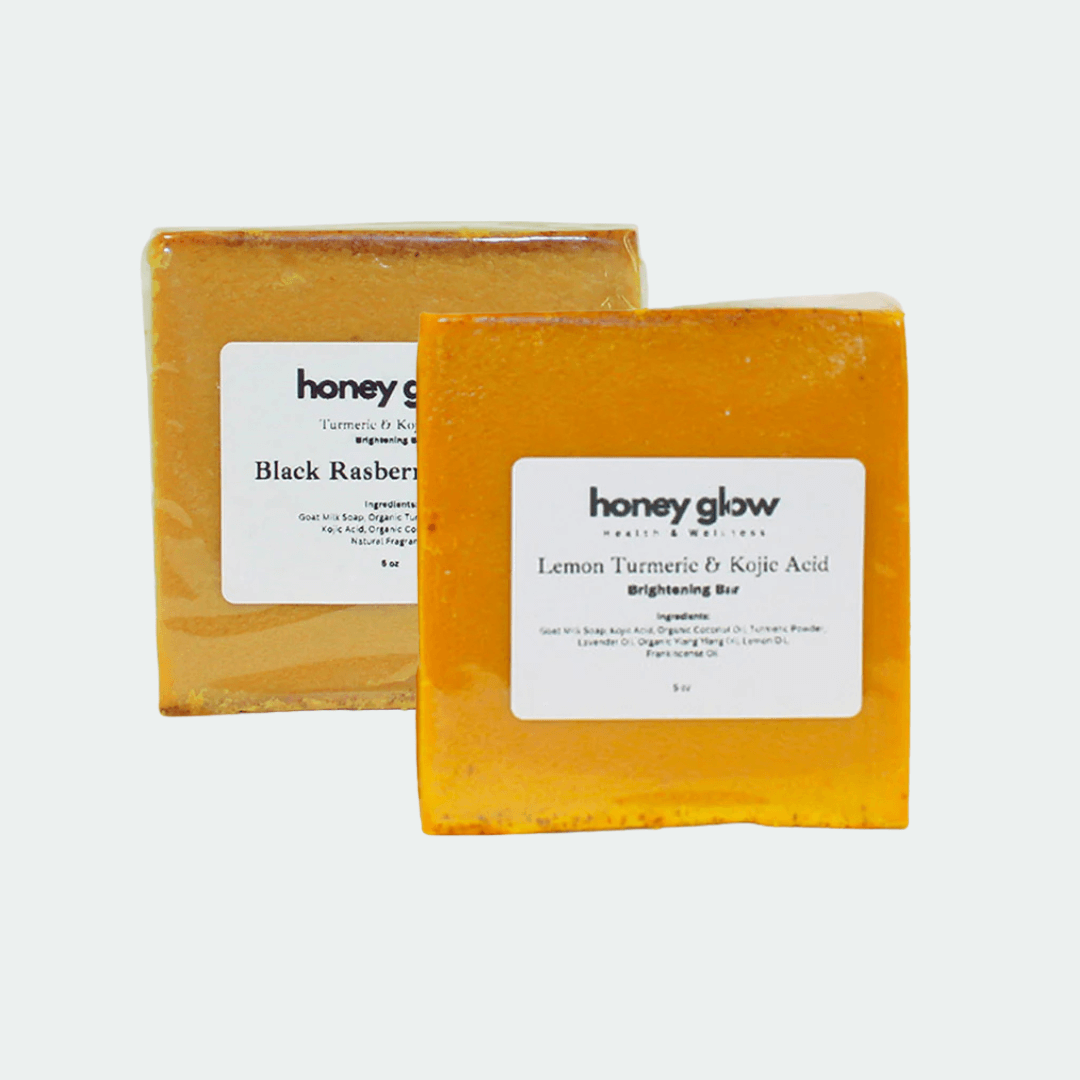 Glow Bar Duo Bundle – Kojic Acid Soap Set (Classic + 1 Scented) for Face & Body | Brightening & Even Skin Tone - Honey Glow