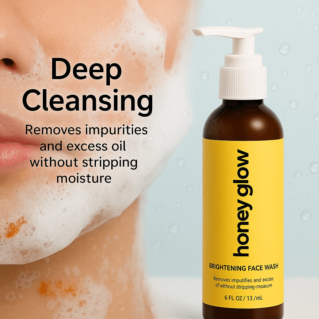 Glow Complete Care Bundle β Glow Bar, Foaming Cleanser, Magnesium Spray & Castor Oil | Full Body Brightening & Self - Care Set - Honey Glow