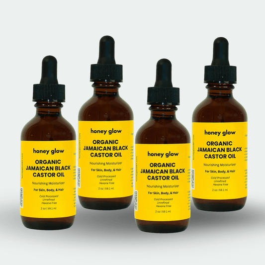 100% Organic Jamaican Black Castor Oil - 4 Package - Honey Glow