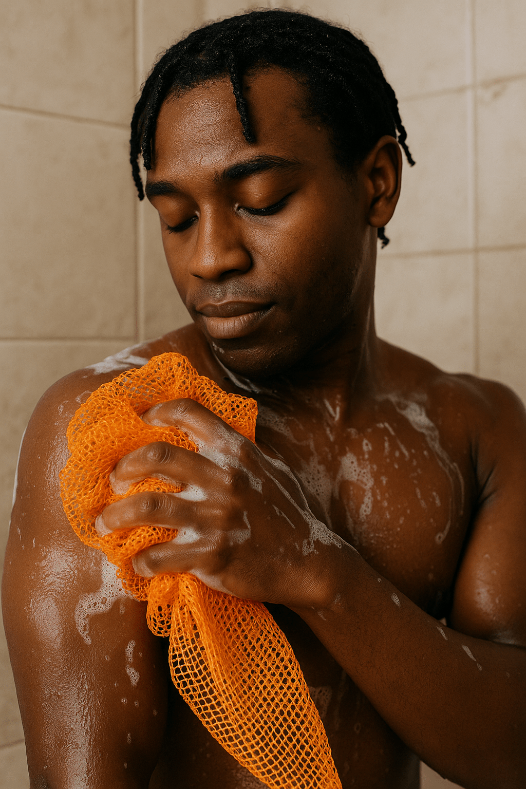 African Exfoliating Net Sponge 45" Long - Honey Glow