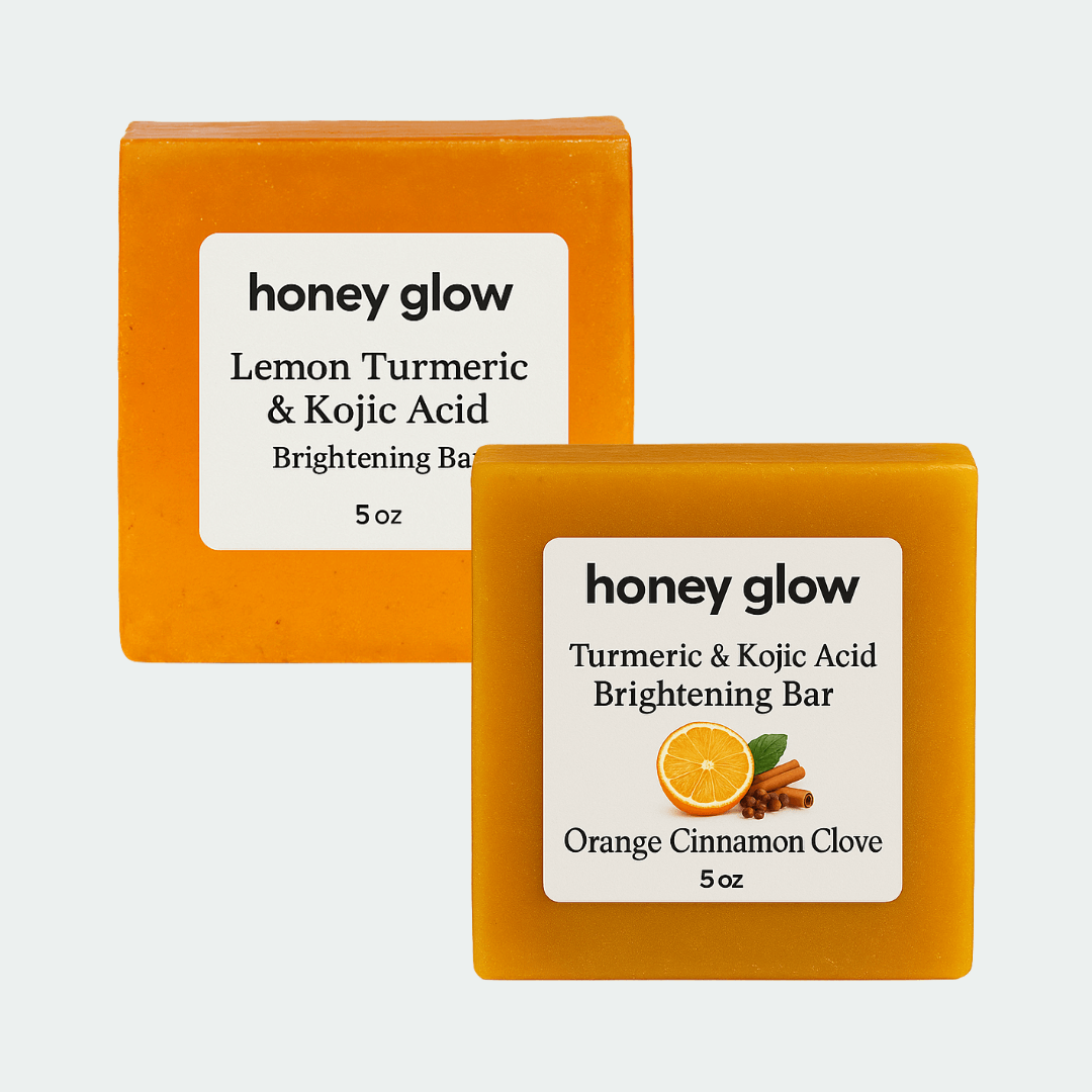 Glow Bar Duo Bundle – Kojic Acid Soap Set (Classic + 1 Scented) for Face & Body | Brightening & Even Skin Tone - Honey Glow