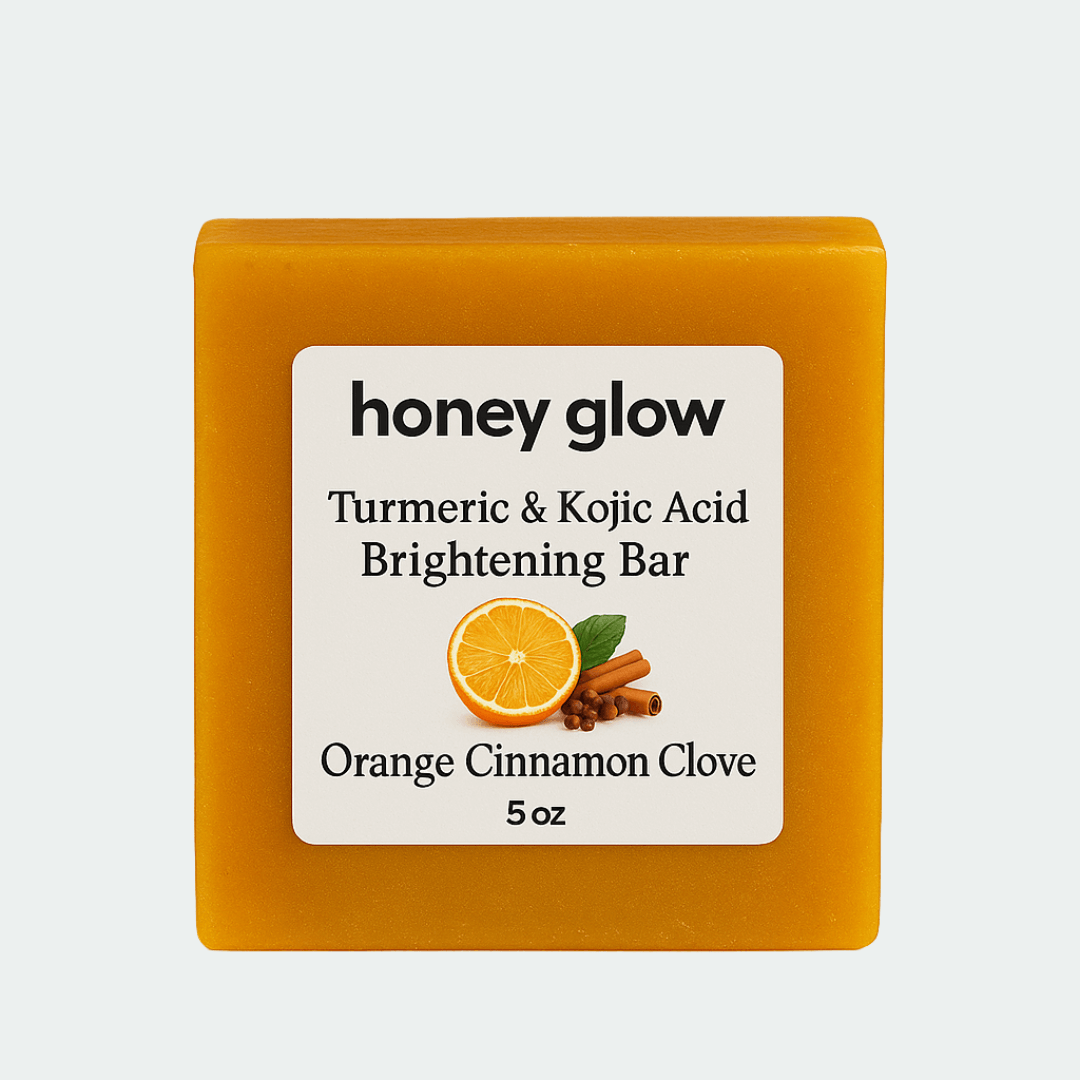 Kojic Acid Glow Bar – Brightening Soap with Lemon & Turmeric | Scented & Fragrance - Free Options - Honey Glow