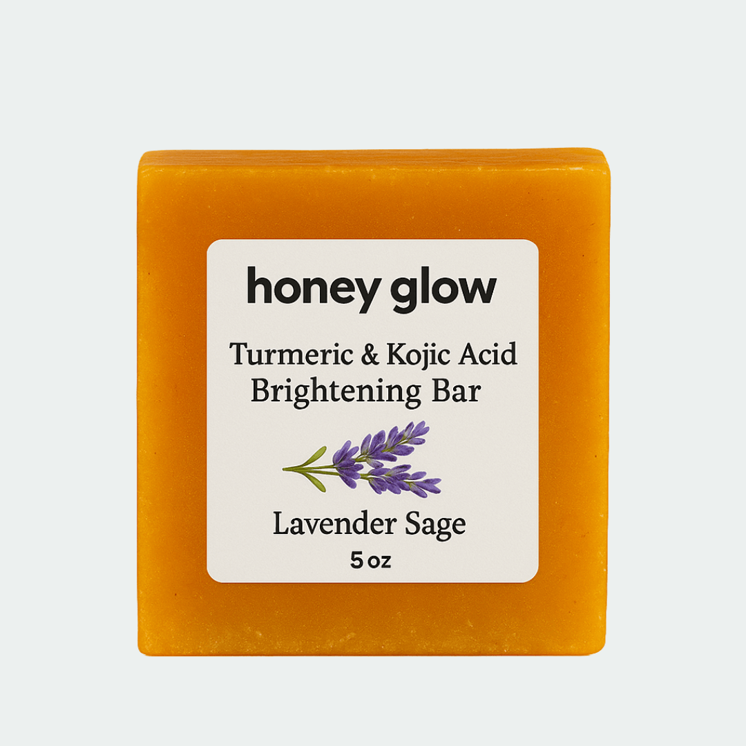 Kojic Acid Glow Bar – Brightening Soap with Lemon & Turmeric | Scented & Fragrance - Free Options - Honey Glow