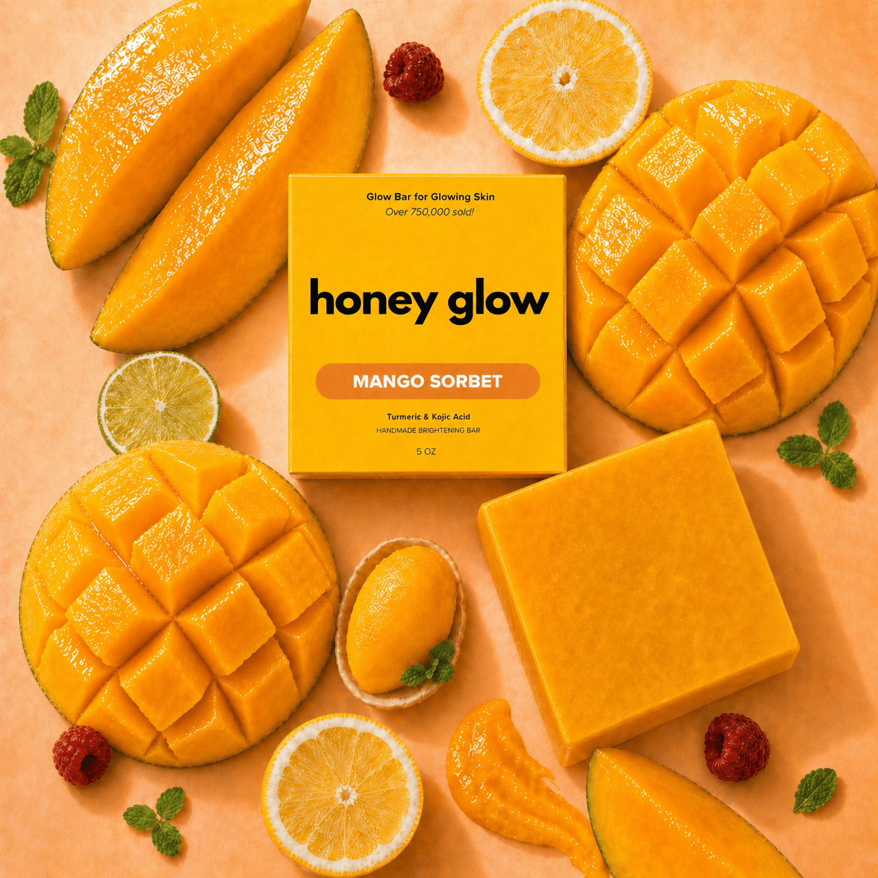 Lemon Turmeric & Kojic Acid Brightening Soap Bar - Classic & Scented Options - Honey Glow