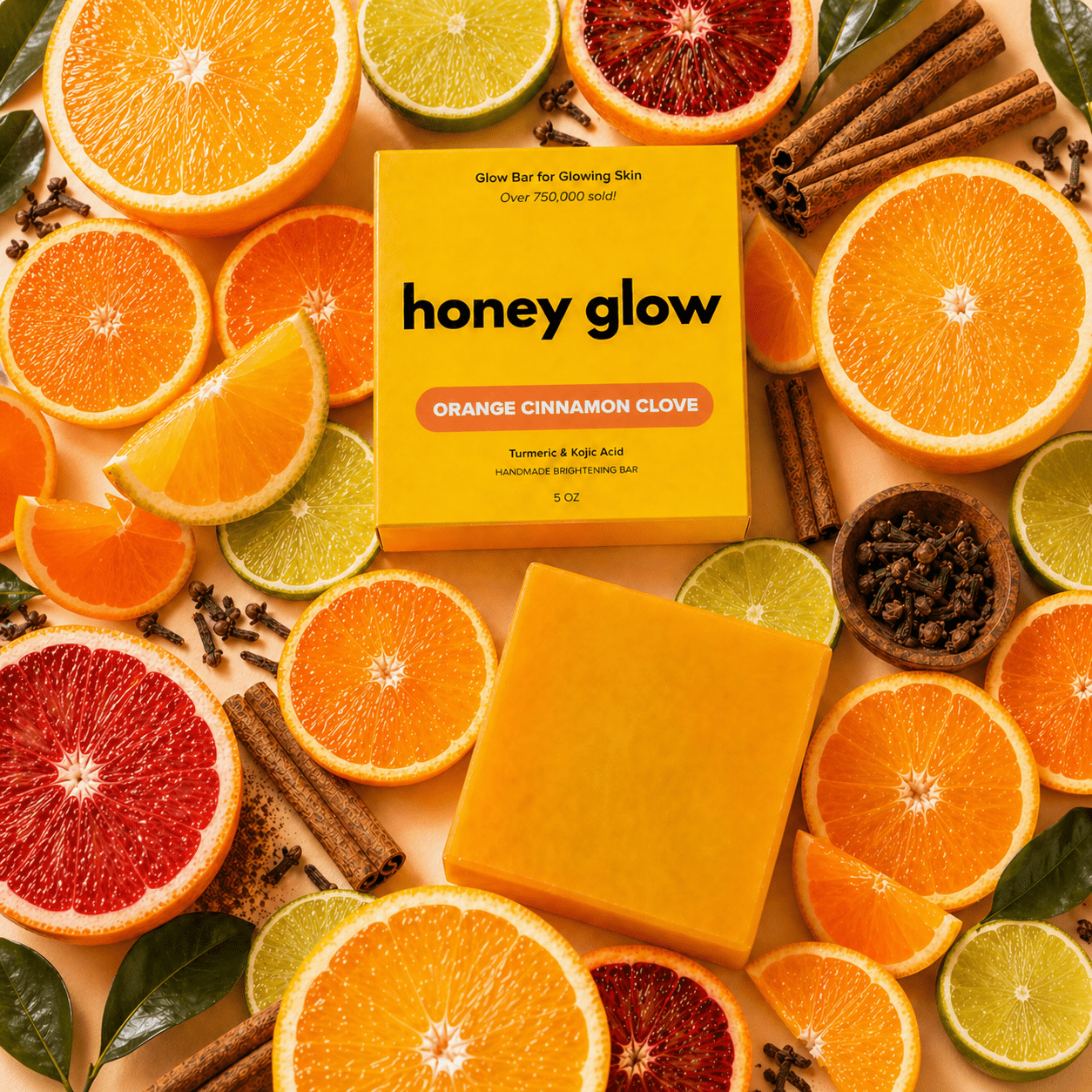 Lemon Turmeric & Kojic Acid Brightening Soap Bar - Classic & Scented Options - Honey Glow
