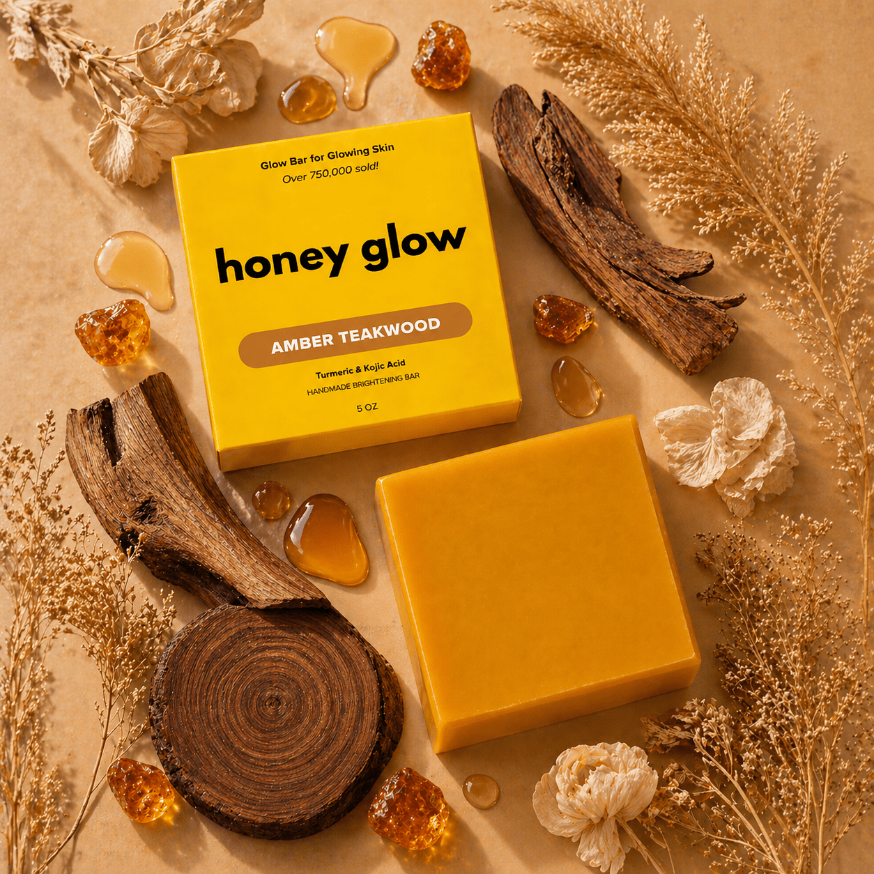 Lemon Turmeric & Kojic Acid Brightening Soap Bar - Classic & Scented Options - Honey Glow