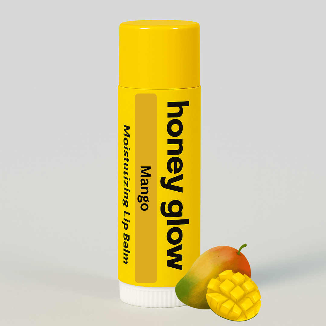 Organic Beeswax Lip Balm – Moisturizing Lip Care with Vitamin E & Peppermint Oil for Dry, Chapped Lips - Honey Glow