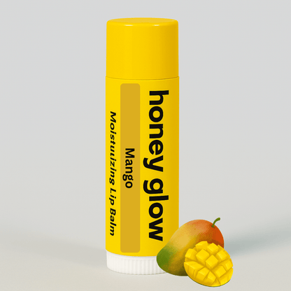 Organic Beeswax Lip Balm – Moisturizing Lip Care with Vitamin E & Peppermint Oil for Dry, Chapped Lips - Honey Glow