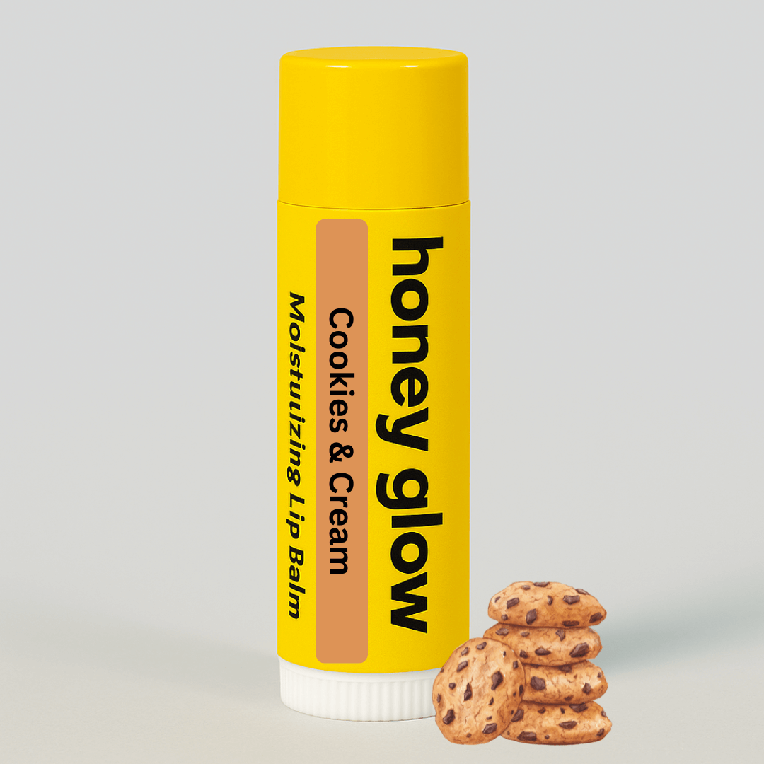 Organic Beeswax Lip Balm – Moisturizing Lip Care with Vitamin E & Peppermint Oil for Dry, Chapped Lips - Honey Glow