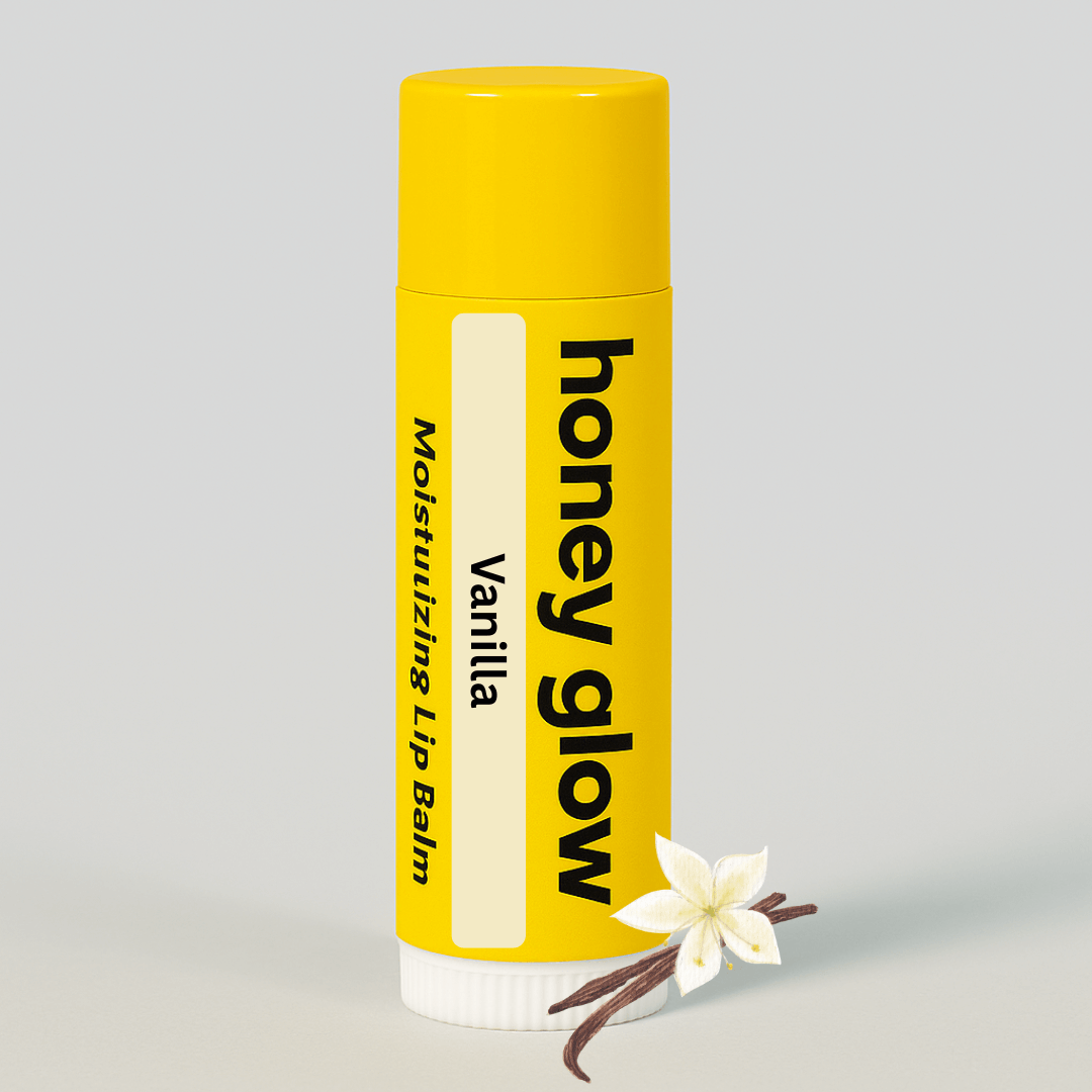 Organic Beeswax Lip Balm – Moisturizing Lip Care with Vitamin E & Peppermint Oil for Dry, Chapped Lips - Honey Glow
