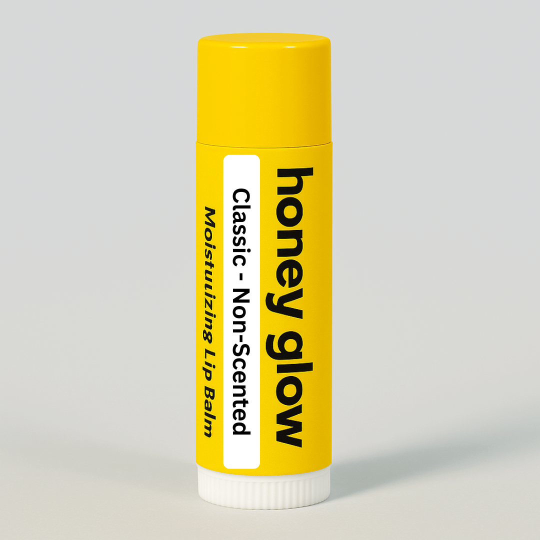 Organic Beeswax Lip Balm – Moisturizing Lip Care with Vitamin E & Peppermint Oil for Dry, Chapped Lips - Honey Glow