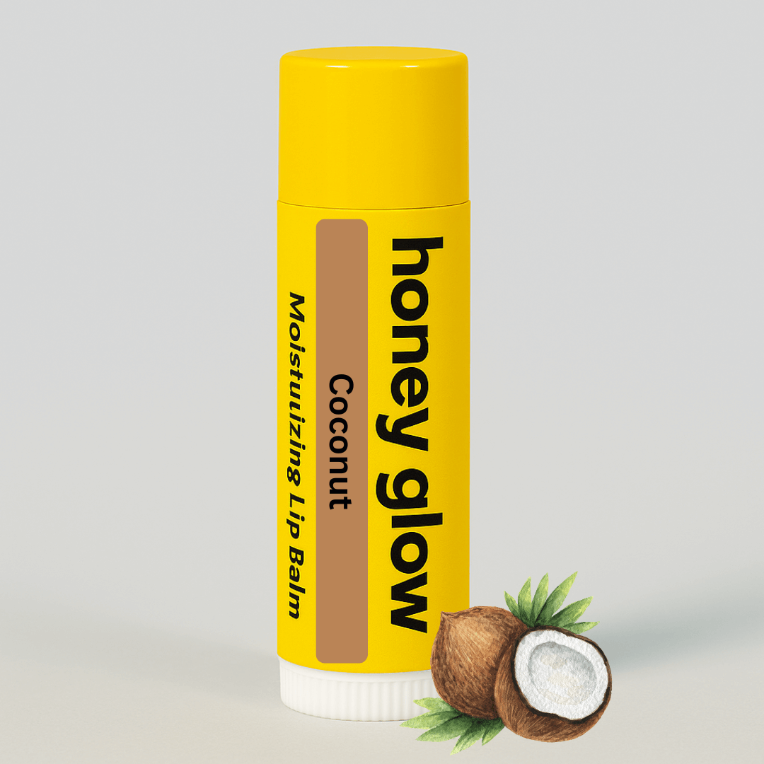 Organic Beeswax Lip Balm – Moisturizing Lip Care with Vitamin E & Peppermint Oil for Dry, Chapped Lips - Honey Glow