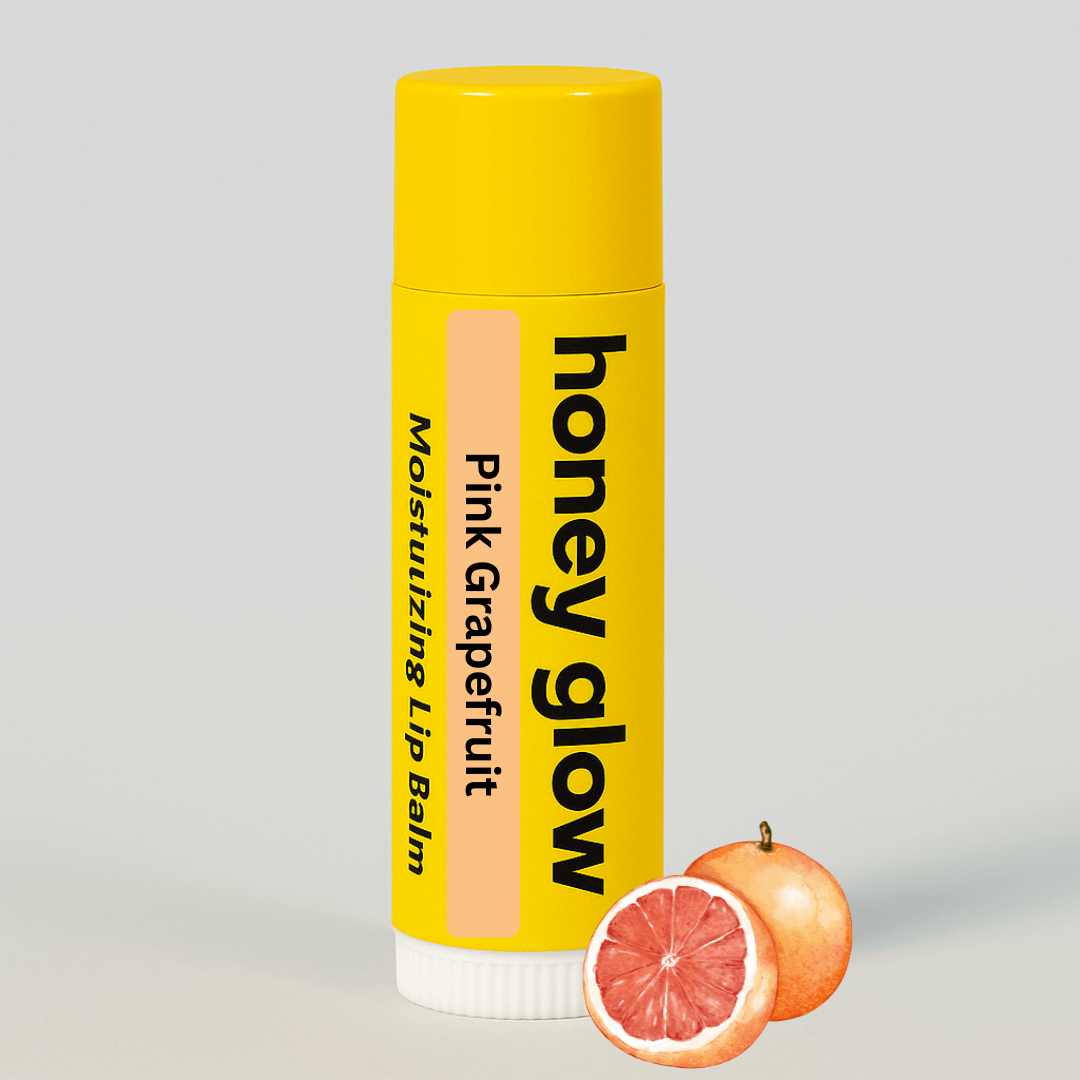 Organic Beeswax Lip Balm – Moisturizing Lip Care with Vitamin E & Peppermint Oil for Dry, Chapped Lips - Honey Glow