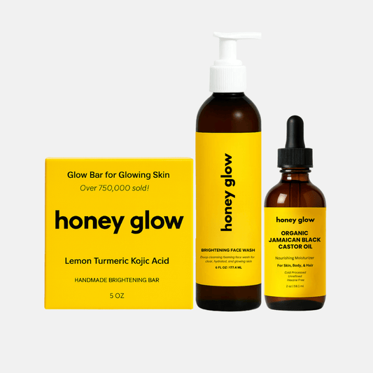 Triple Threat Glow Set (Brightening Bar, Face Wash & Moisturizer) - Honey Glow